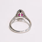 Ruby and Diamond Pear Shaped 18ct White Gold Ring | Size N