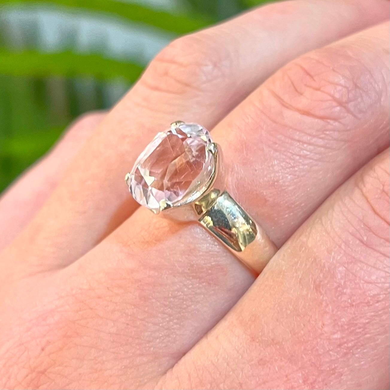 Kunzite Sterling Silver Oval Cut Ring | Size O