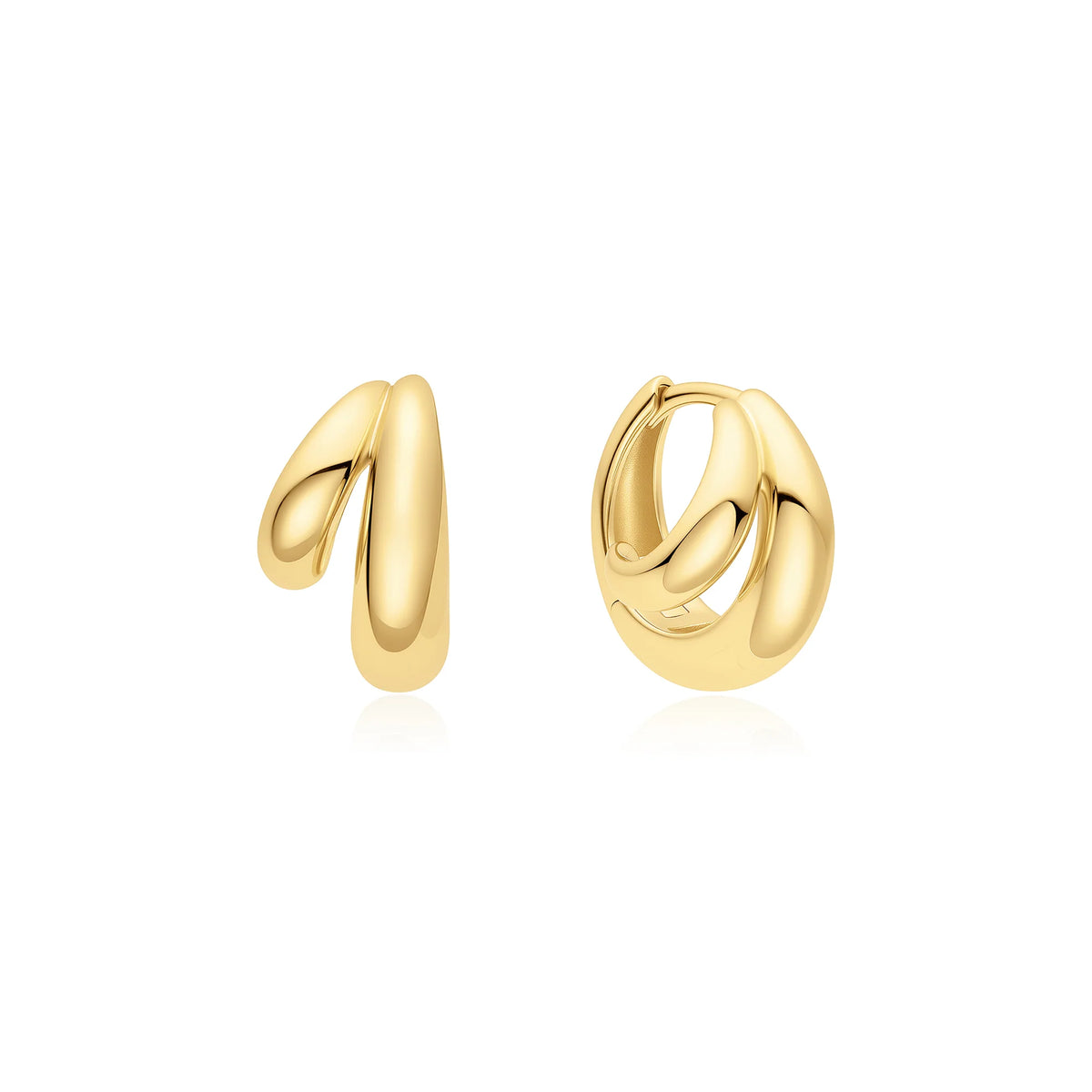14ct Gold Plated Dome Huggie Hoop Earrings | Ania Haie