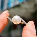 Pearl and Diamond 9ct Yellow Gold Twist Ring | Size L