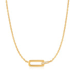 Pre-Order | 14ct Gold Plated Cubic Zirconia Glam Interlock Necklace | Ania Haie