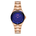Storm Ladies Crystana Gold Steel Blue Faceted Dial Watch