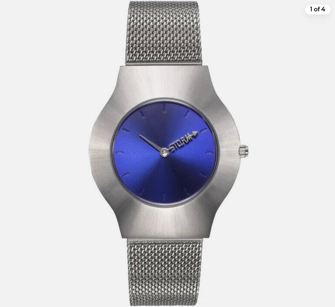 Storm Ladies Ion Mesh Steel Blue Dial Watch