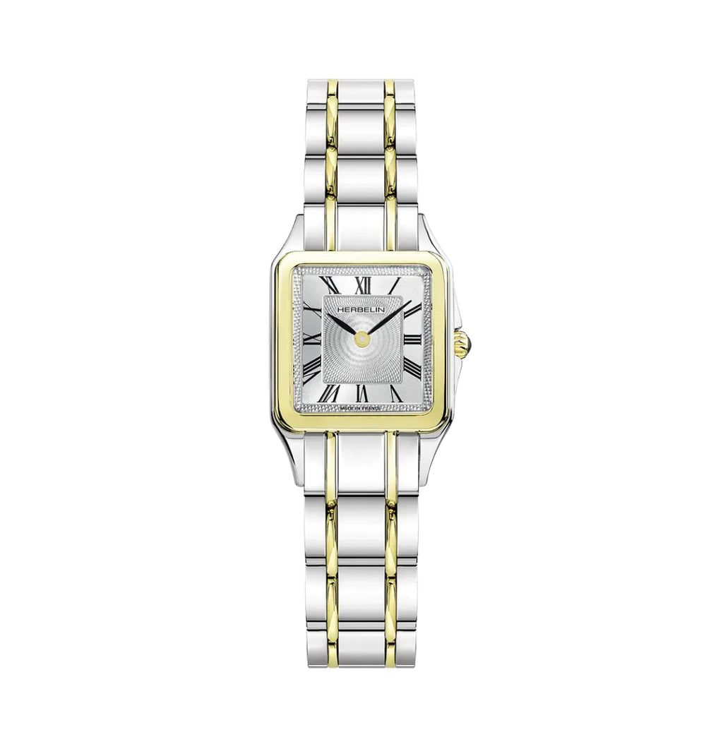 Herbelin Newport Heritage Steel Watch with Blue Dial & Fabric Strap