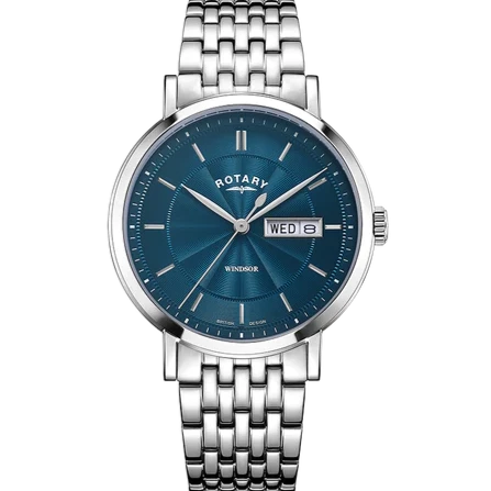 Rotary Windsor Blue Face Gents Watch