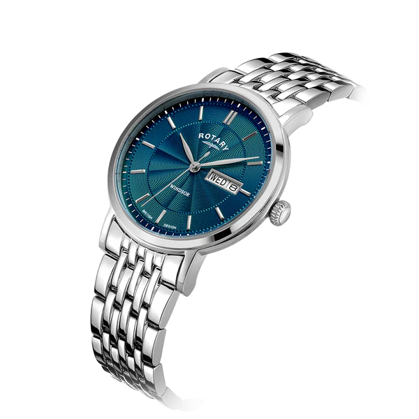 Rotary Windsor Blue Face Gents Watch