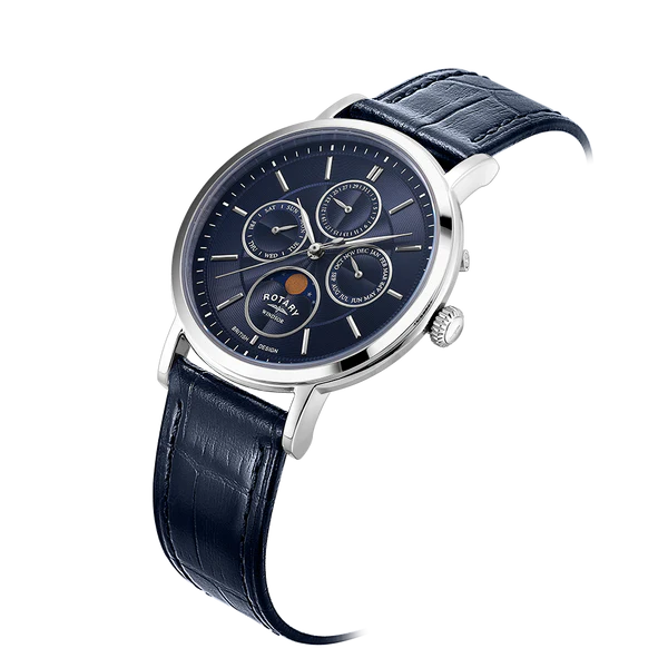 Rotary Navy Windsor Moonphase Gents Watch