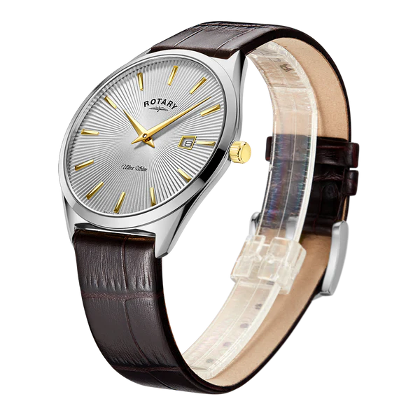 Rotary Ultra Slim Brown Leather Gents Watch