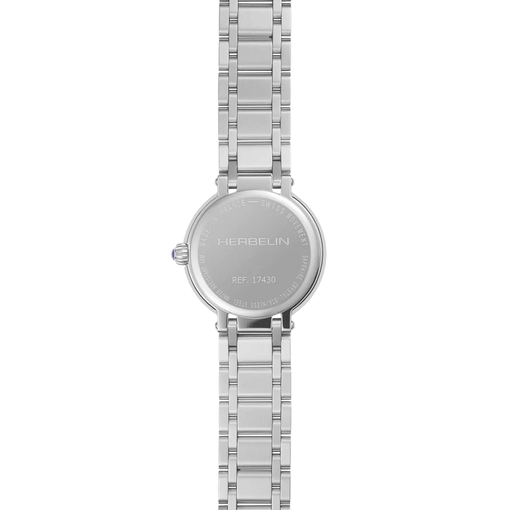 Herbelin Galet Ladies Steel Watch with Zircon White Dial