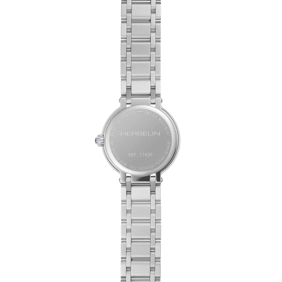 Herbelin Galet Ladies Steel Watch with Zircon White Dial