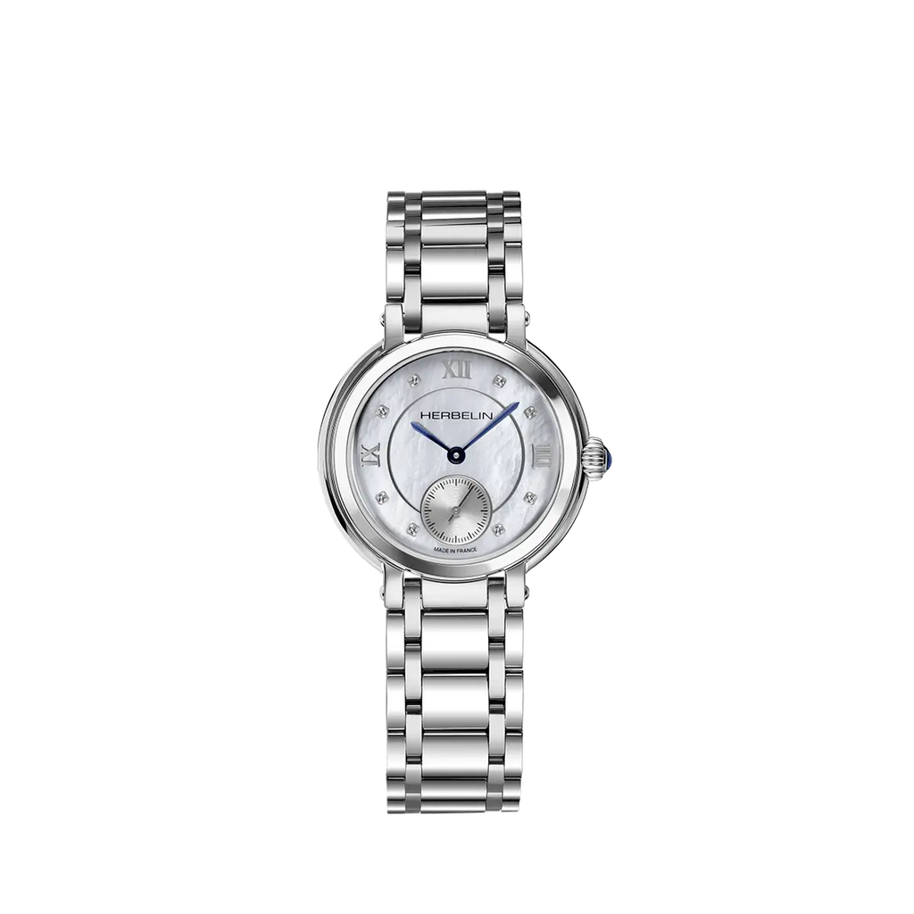 Herbelin Gents Newport Slim Steel Watch with Blue Dial