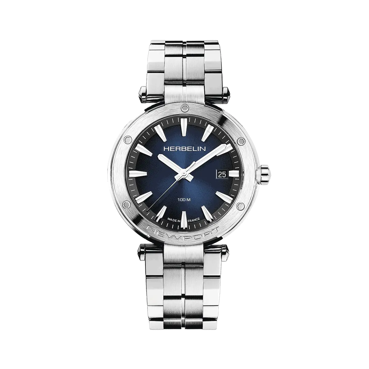 Herbelin Gents Newport Slim Steel Watch with Blue Dial