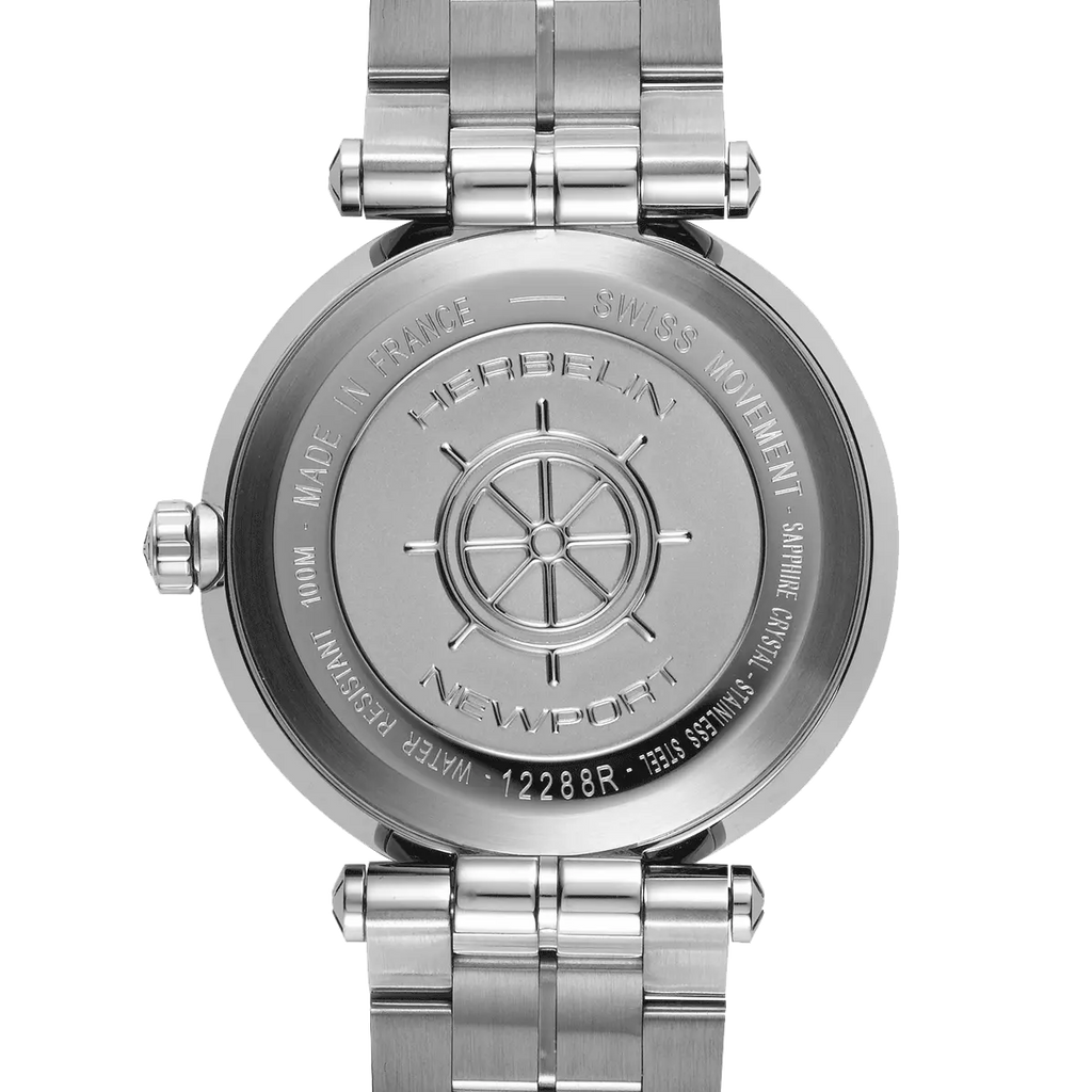 Herbelin Inspiration Gents Steel Gold Watch with Leather Strap and White Dial