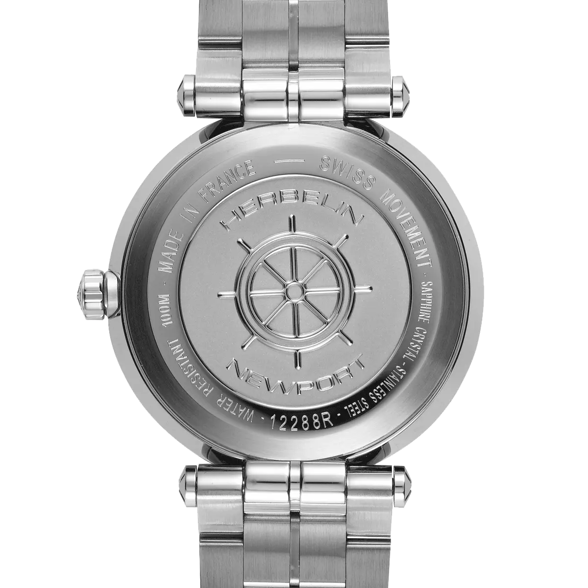 Herbelin Inspiration Gents Steel Gold Watch with Leather Strap and White Dial