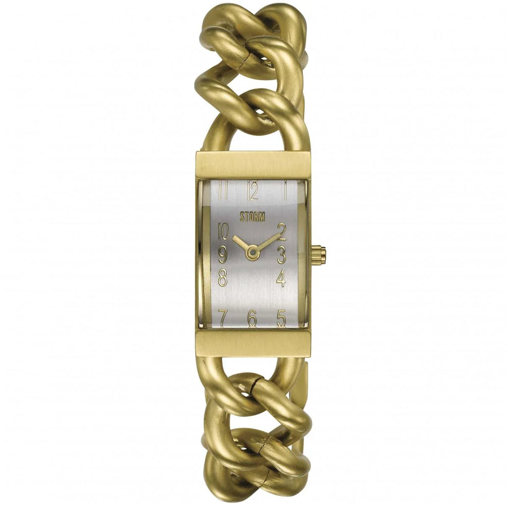 Storm Ladies Sansa Gold Steel Silver Dial Bracelet Watch