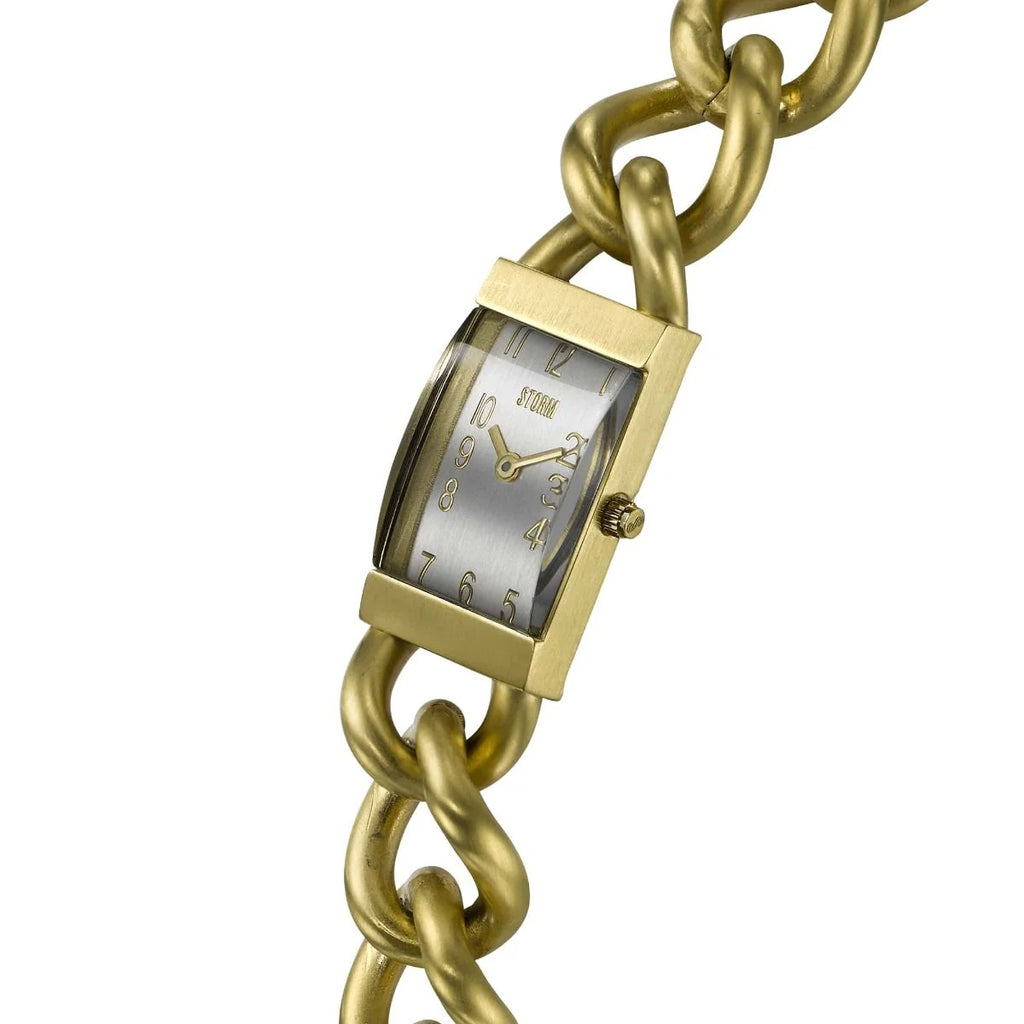 Storm Ladies Sansa Gold Steel Silver Dial Bracelet Watch