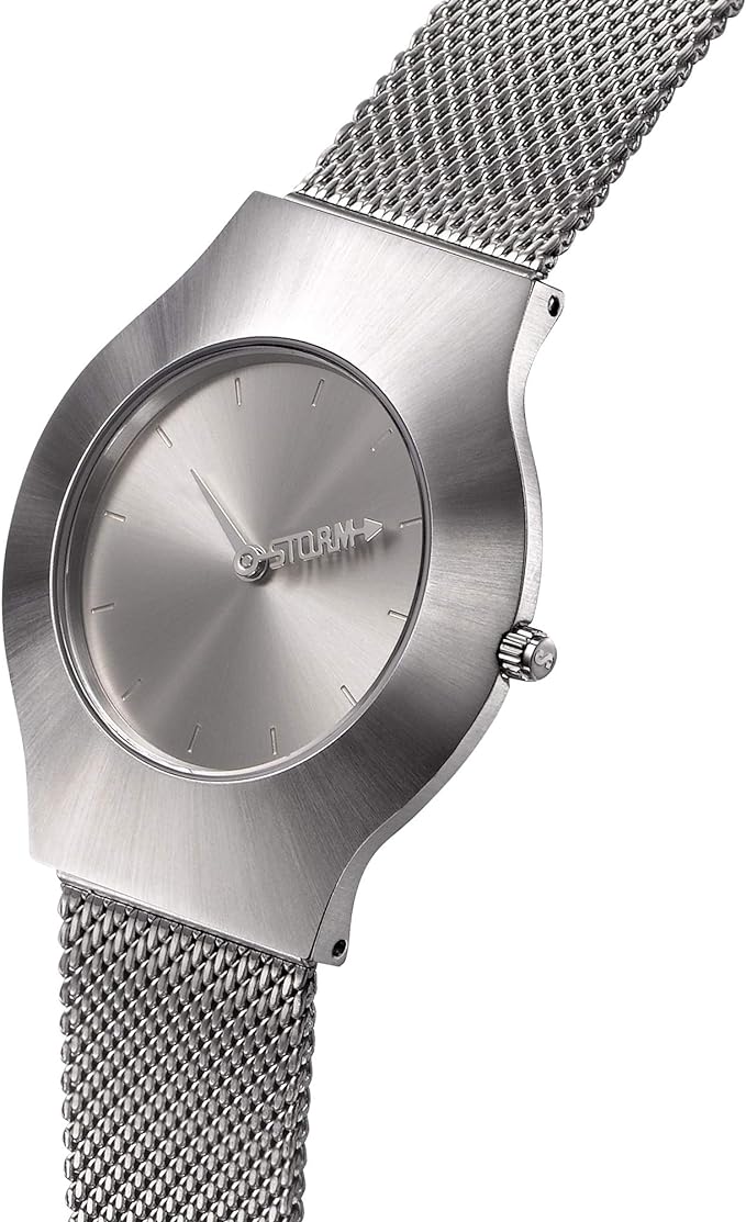 Storm Ladies Ion Mesh Steel Silver Dial Watch