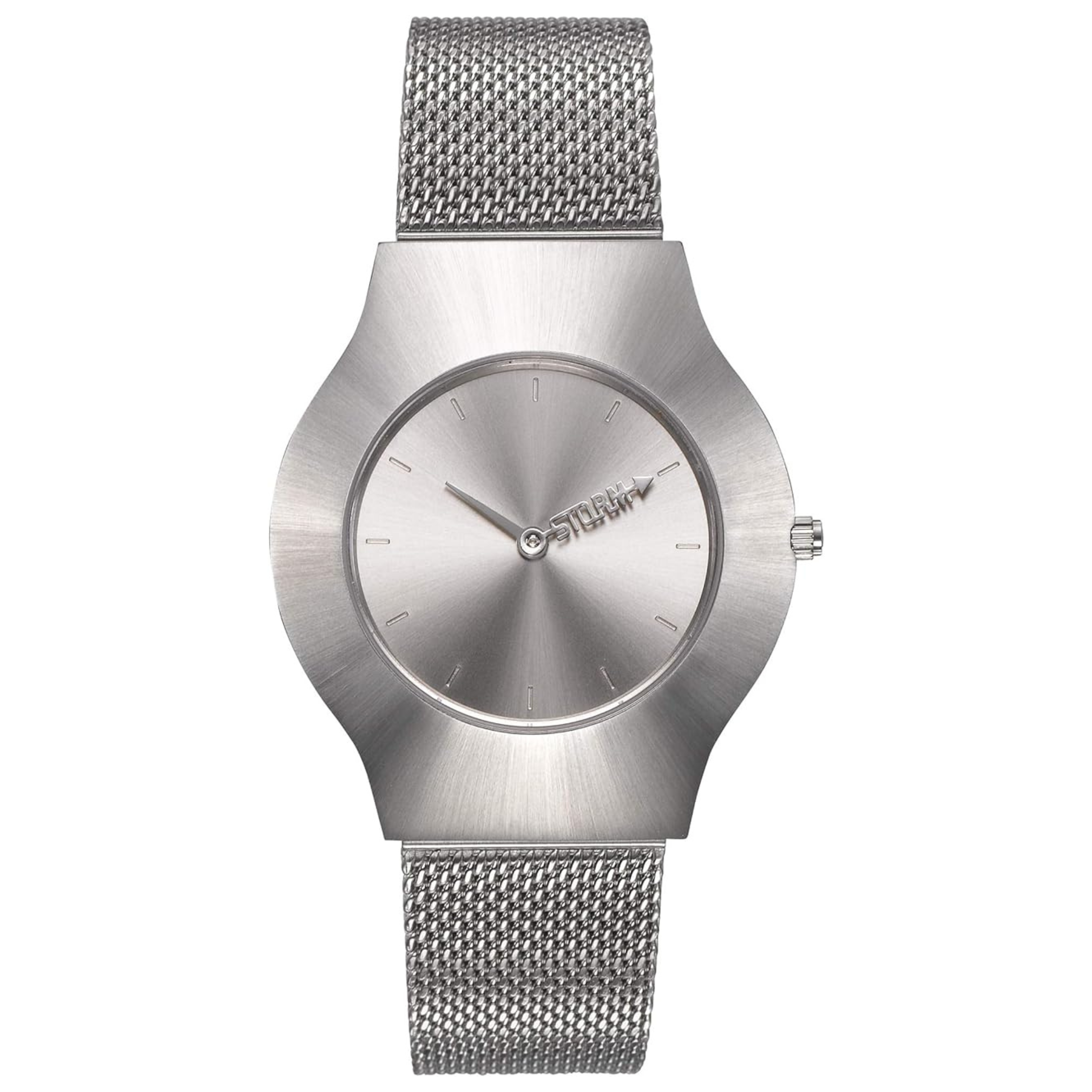 Storm Ladies Ion Mesh Steel Silver Dial Watch