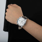 Festina | Timeless Chronograph Brown Leather White Dial Watch | Gents