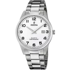 Festina | Classics Silver Steel White Dial Watch | Gents