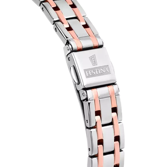 Festina Gents Skeleton Two-Tone Rose Gold Steel Watch
