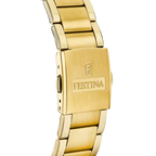 Festina | Timeless Chronograph Gold Steel Black Dial Watch | Gents