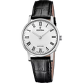 Festina Ladies Swiss Steel White Dial Black Leather Strap Watch
