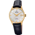 Festina Ladies Swiss Gold Steel Black Leather Strap Watch