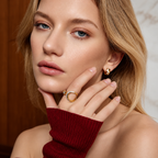 Gold on Silver Sparkling Moon and Star Adjustable Ring | Ania Haie