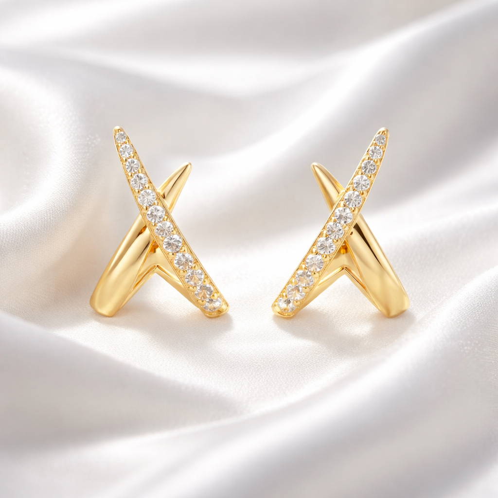 Gold Kiss Polished Pavé Stud Earrings | Ania Haie