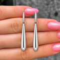 Long Water Droplet Sterling Silver Earrings | Ania Haie