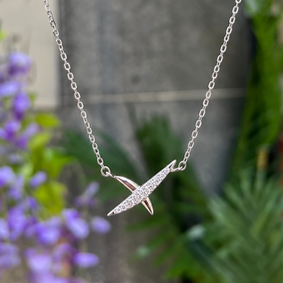 Silver Kiss Pavé Necklace | Ania Haie