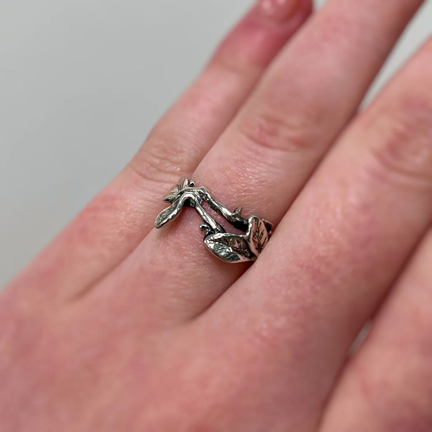 Sterling Silver Leafy Branch Ring