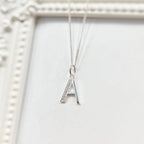 Cubic Zirconia Sterling Silver Initial Pendant (A-Z Available)