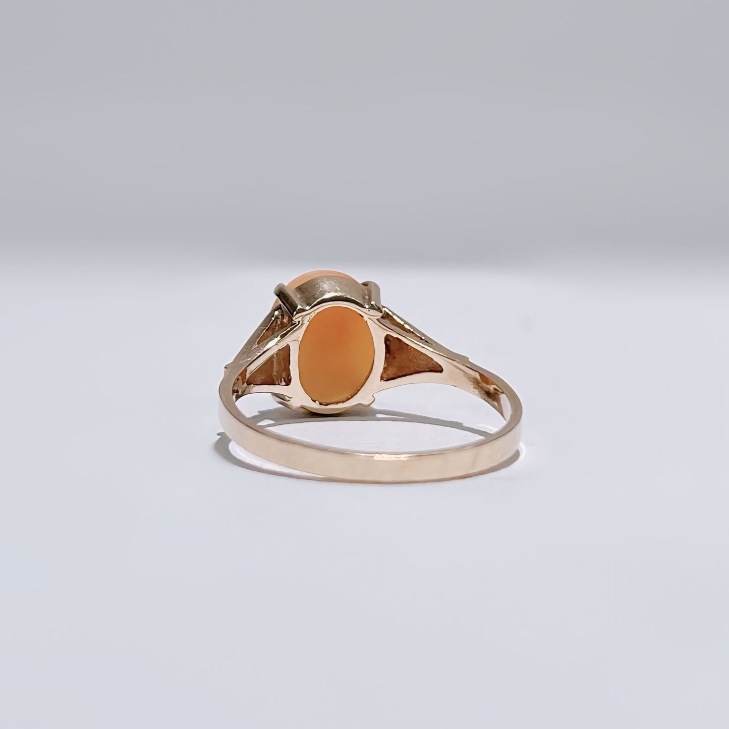 Vintage 1960s 9ct Yellow Gold Cameo Ring - Size L ½