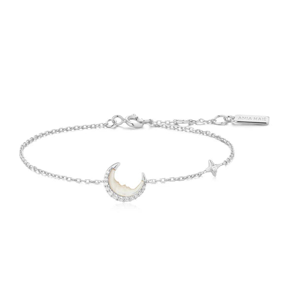 Pre-Order | Mother-of-Pearl Sterling Silver Crescent Moon Bracelet | Ania Haie
