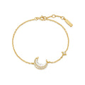 Mother-of-Pearl Gold on Silver Crescent Moon Bracelet | Ania Haie