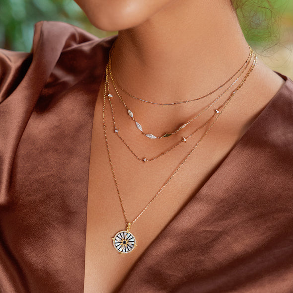 Gold on Silver Astrolabe Necklace | Ania Haie