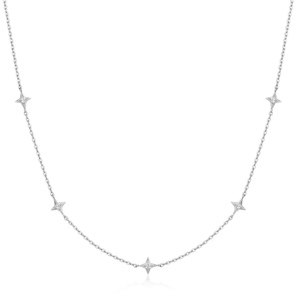 Ania Haie Silver Stars Station Necklace