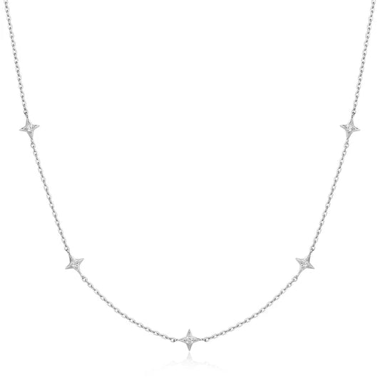 Ania Haie Silver Stars Station Necklace