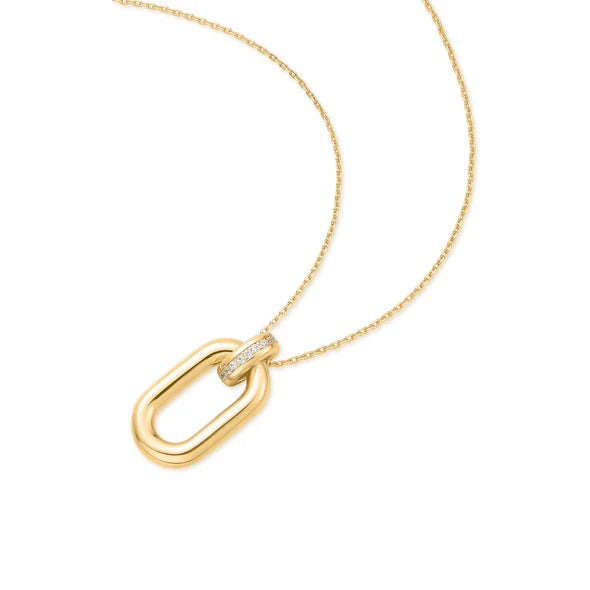 Gold Oval Hoop Pendant Necklace | Ania Haie