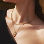 Gold Oval Hoop Pendant Necklace | Ania Haie