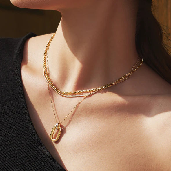 Gold Oval Hoop Pendant Necklace | Ania Haie