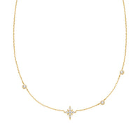 Cubic Zirconia Eight-Pointed North Star Gold Station Necklace | Ania Haie