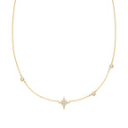 Cubic Zirconia Eight-Pointed North Star Gold Station Necklace | Ania Haie