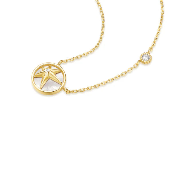 Starry Mother of Pearl Gold on Silver Necklace | Ania Haie