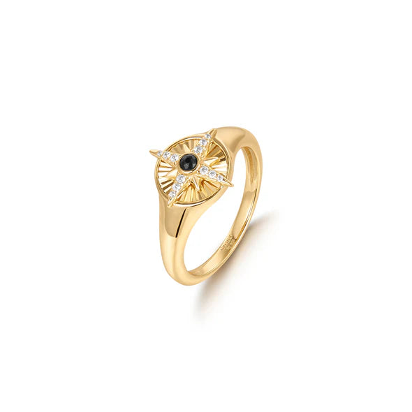Gold on Silver Star Signet Ring | Size Q ½ | Ania Haie