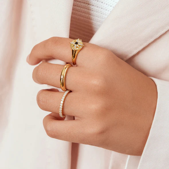 Gold on Silver Star Signet Ring | Size Q ½ | Ania Haie