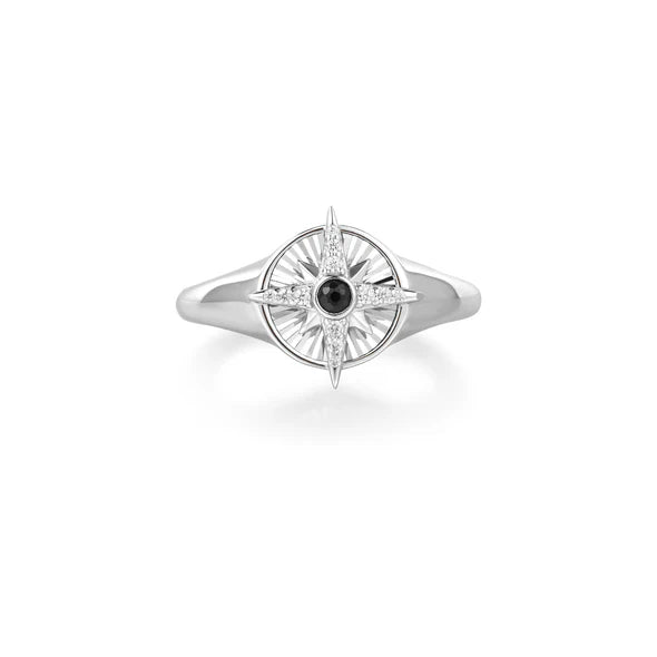 Sterling Silver Star Signet Ring | Size Q | Ania Haie