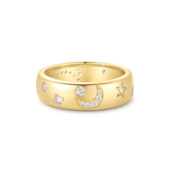 Gold on Silver Celestial Chunky Ring | Size O ½ | Ania Haie